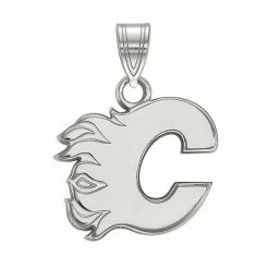 LogoArt Calgary Flames 14k Gold Small Pendant 14k White Gold