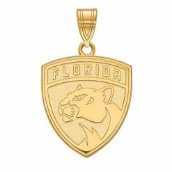 LogoArt Florida Panthers 14k Gold Large Logo Pendant 14k White Gold