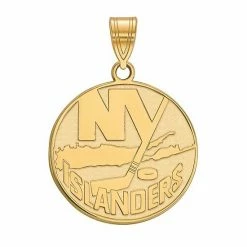 LogoArt New York Islanders 14k Gold Large Logo Pendant 14k White Gold