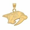 LogoArt Nashville Predators 10k Gold Small Logo Pendant