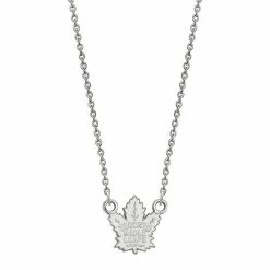 LogoArt Toronto Maple Leafs 10k Gold Small Logo Pendant Necklace 10k White Gold