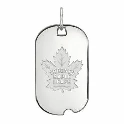 LogoArt Toronto Maple Leafs Sterling Silver Small Logo Dog Tag Pendant