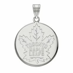 LogoArt Toronto Maple Leafs Sterling Silver Large Disc Pendant