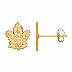 LogoArt Toronto Maple Leafs 10k Gold Mini Logo Stud Earrings 10k Yellow Gold