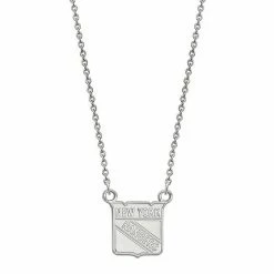 LogoArt New York Rangers Sterling Silver Small Logo Pendant Necklace